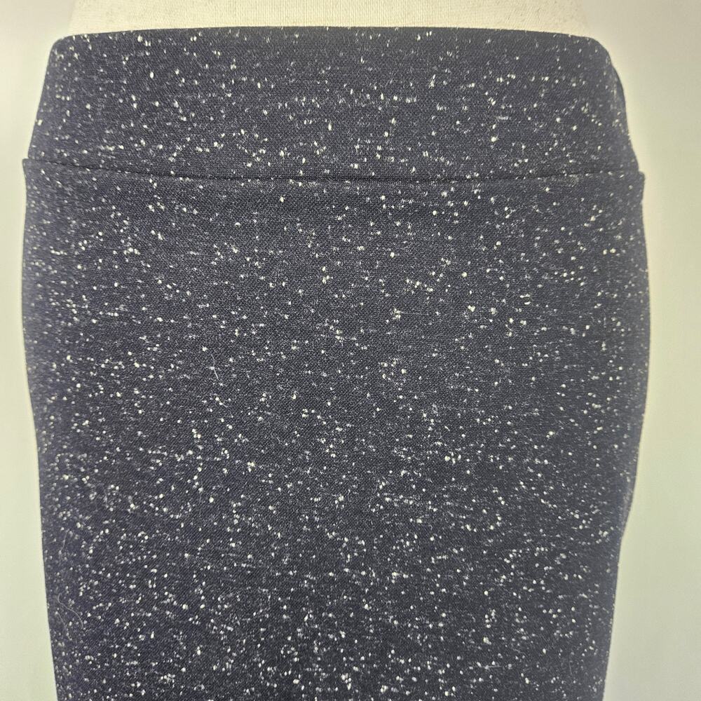 Madewell Navy Split Hem Side-Slit Speckled Stretch Textured Knit Pencil Skirt S - Picture 6 of 11